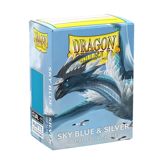 Dragon Shield: Sky Blue & Silver - Matte Dual Sleeves (100)