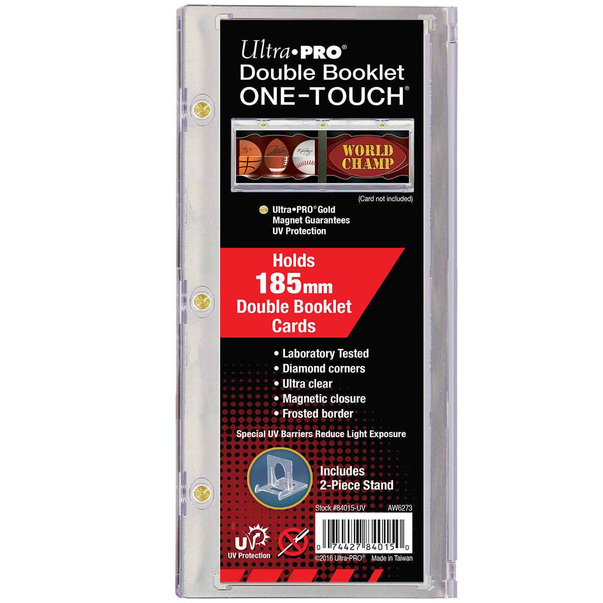 185mm Double Booklet Card UV ONE-TOUCH® Magnetic Holder