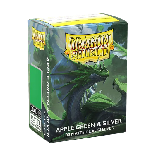 Dragon Shield:  Apple Green & Silver Dual Matte Sleeves (100)