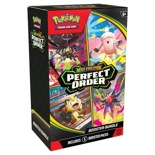 Pokémon Trading Card Game Mega Evolution Perfect Order booster bundle packaging.