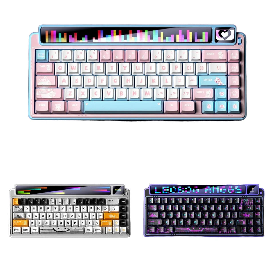 LEOBOG AMG65 Smart Screen Wireless for Bluetooth Three-Mode Mechanical Keyboard Customized Hot Plug for ESports Desktop Gaming