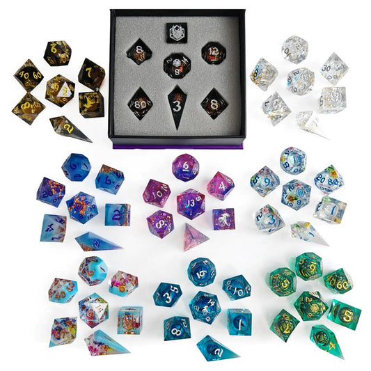 7-Set Mystery Sharp Edge Resin Dice Set