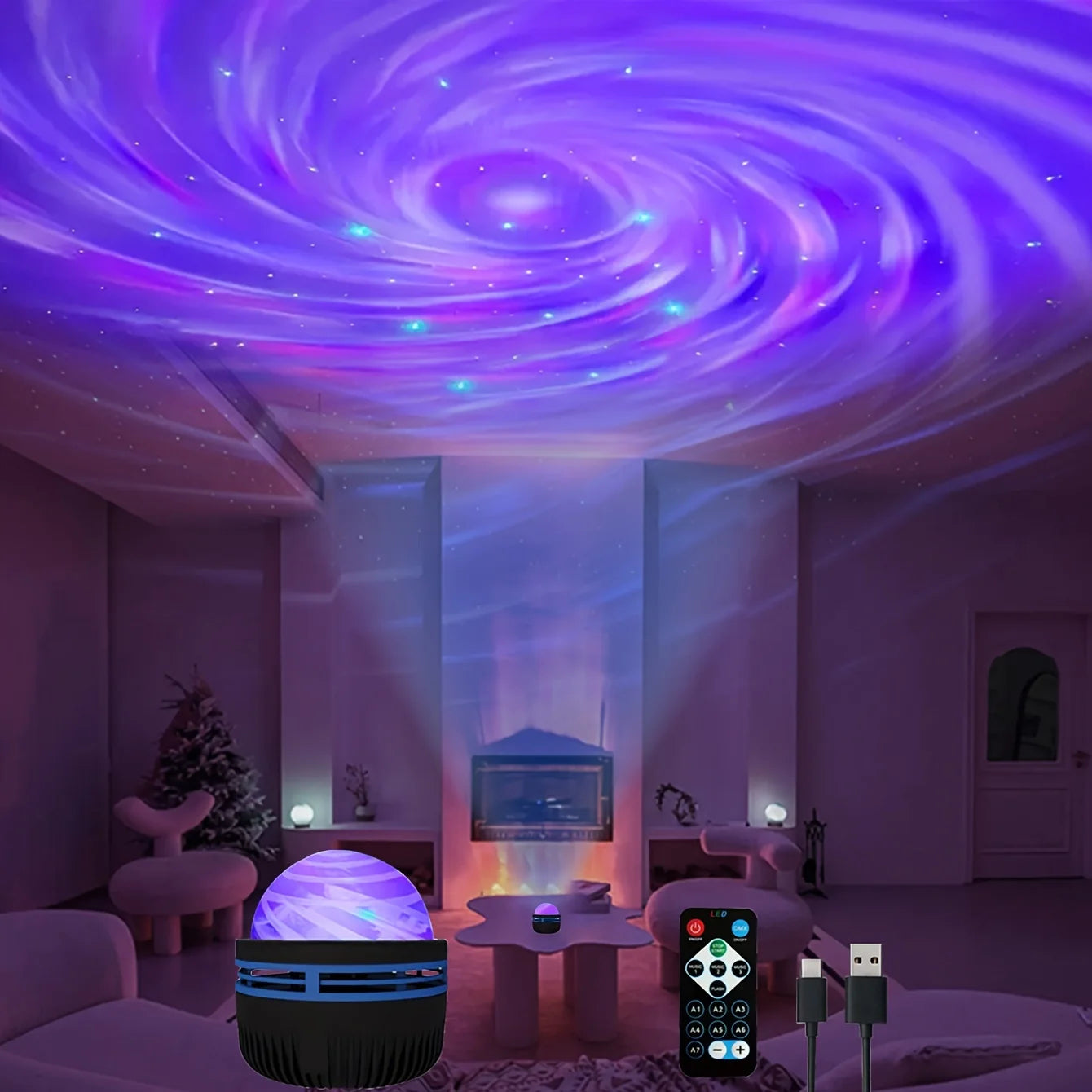 LED NightLights Galaxy Projector USB Rechargeable Starry Sky Lamp