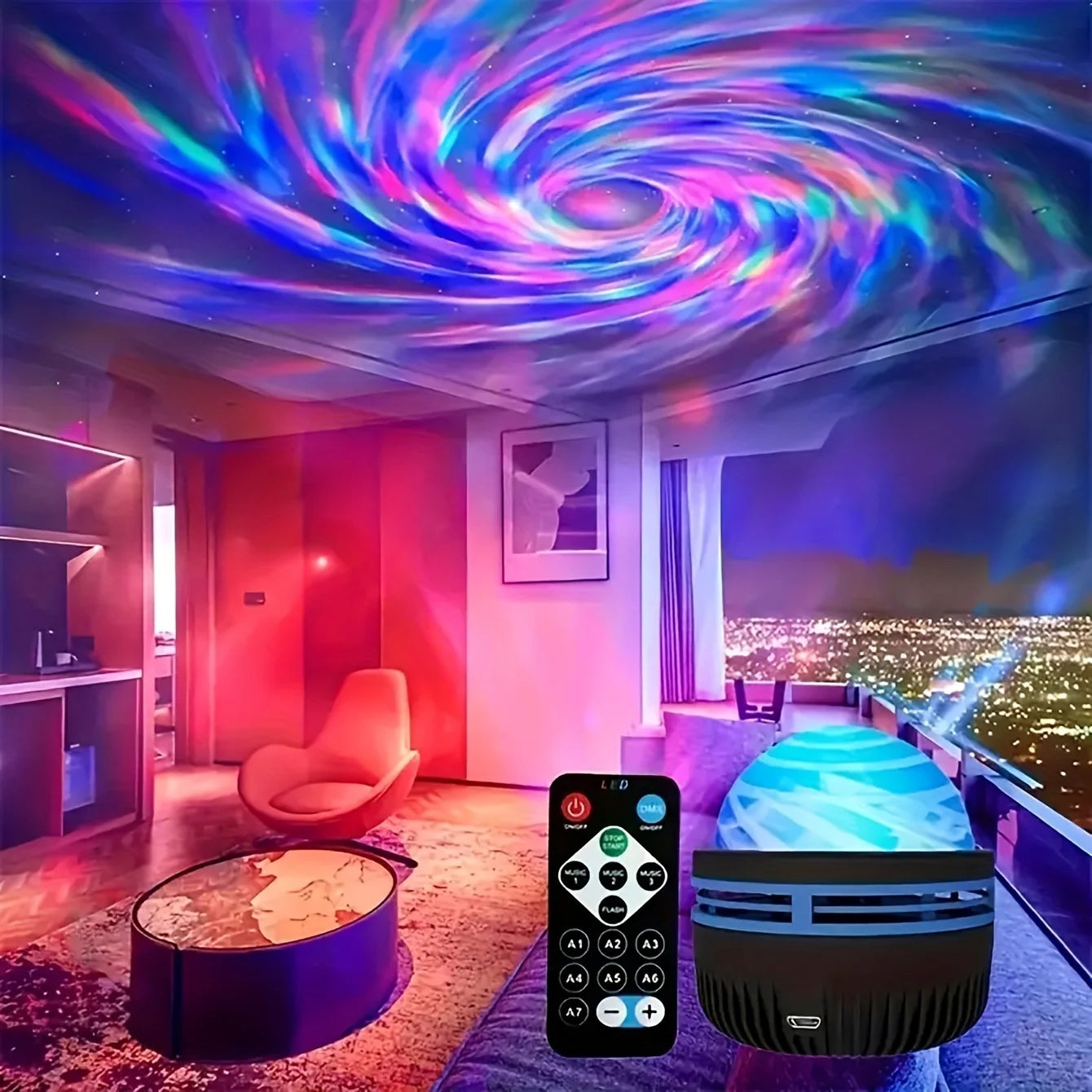 LED NightLights Galaxy Projector USB Rechargeable Starry Sky Lamp